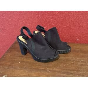Open Toed Black Block Heels Solesenseability 8.5 Med